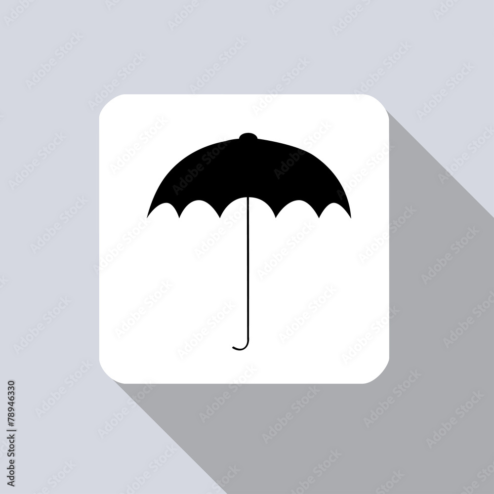 Umbrella icon flat long shadow Umbrella icon flat long shadow