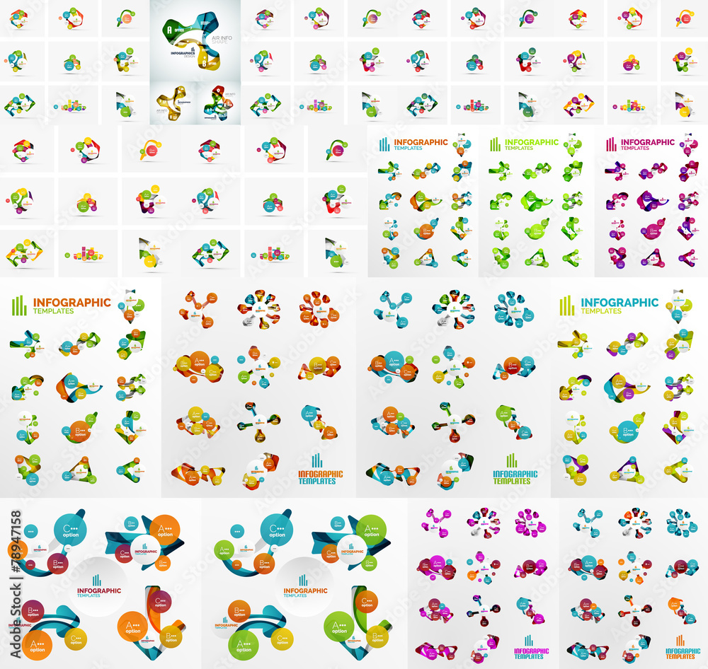 Mega collection of abstract shapes infographics Mega collection of abstract shapes infographics