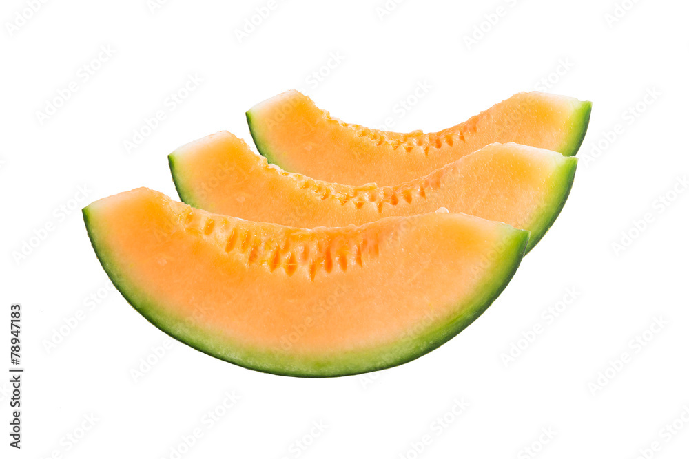 freshly cut melon on white background freshly cut melon on white background