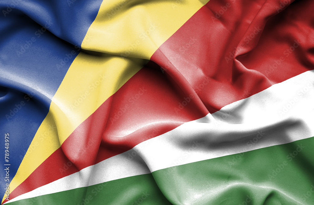Fototapeta premium Seychelles waving flag
