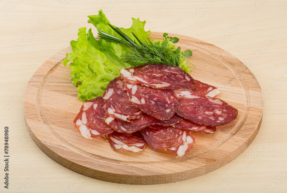 Sliced salami