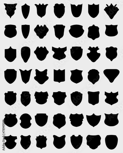 Black silhouettes of shields  vector