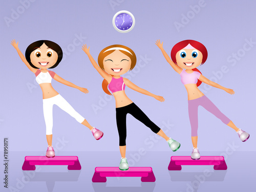 Bilde på lerret step aerobic