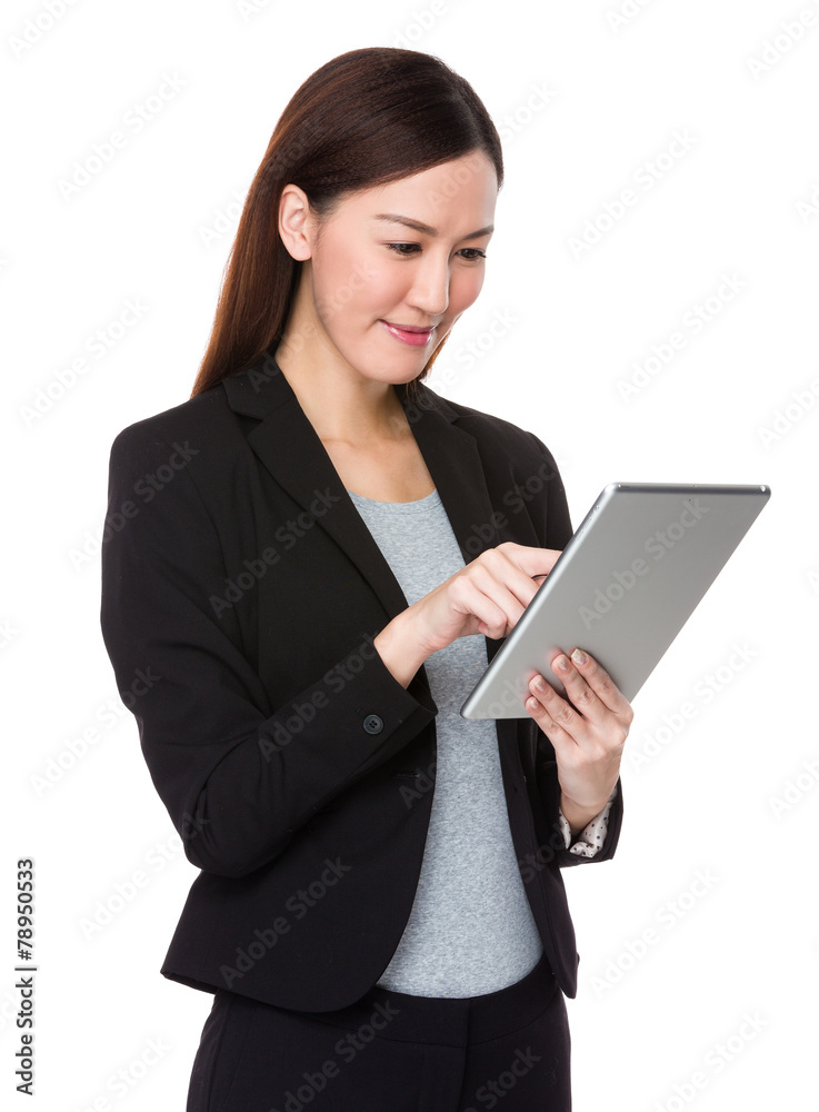 Businesswoman use of tablet Businesswoman use of tablet