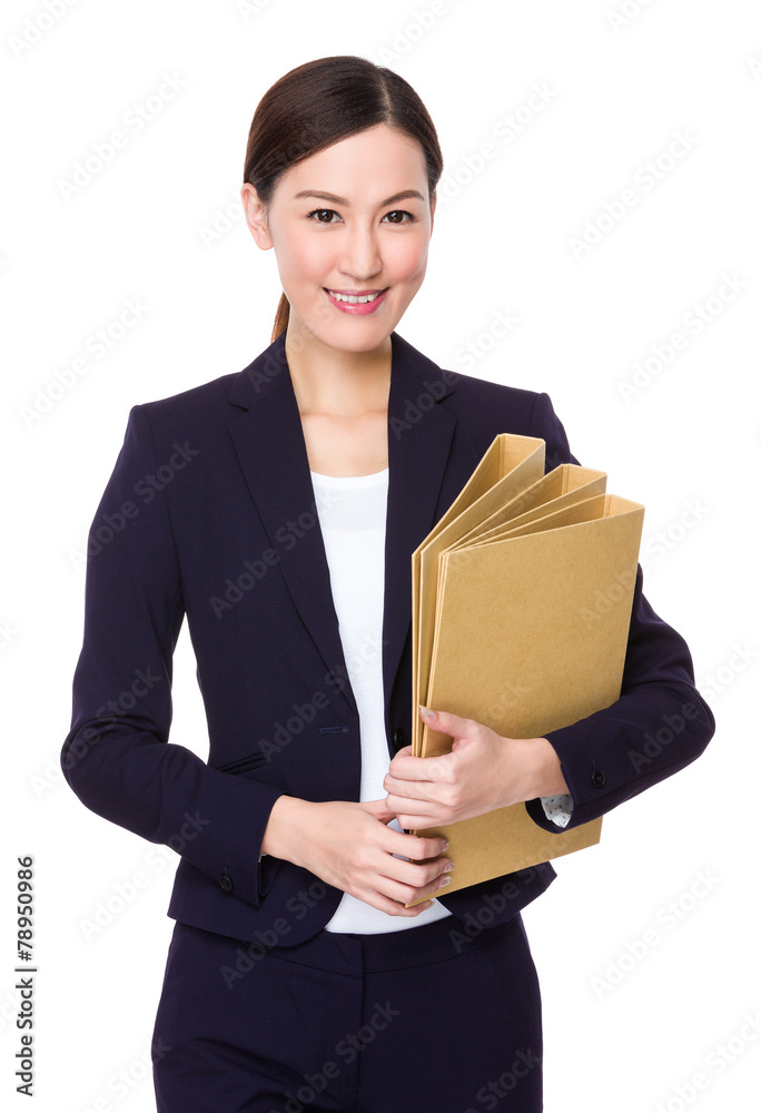 Asian Businesswoman hold with folder Asian Businesswoman hold with folder