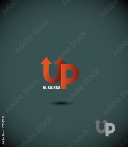 logo business up. Up arrow. The Eminence. Concept template for b
