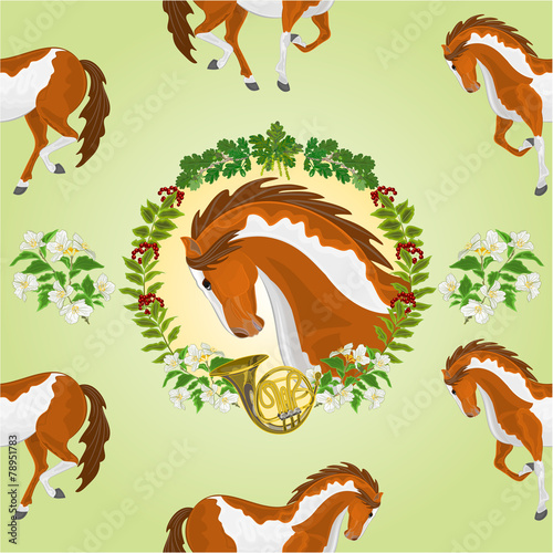 Seamless  texture piebald horse vector