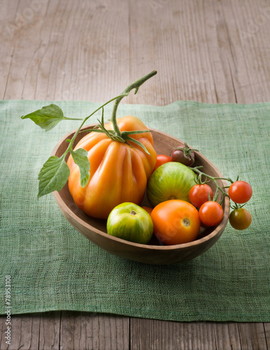 Varieties of Tomatoes in a Bowl