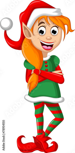 Cute Christmas elf posing