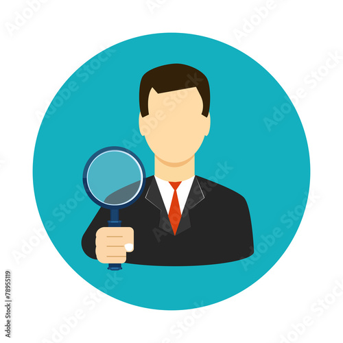 Tax inspector icon flat style photo
