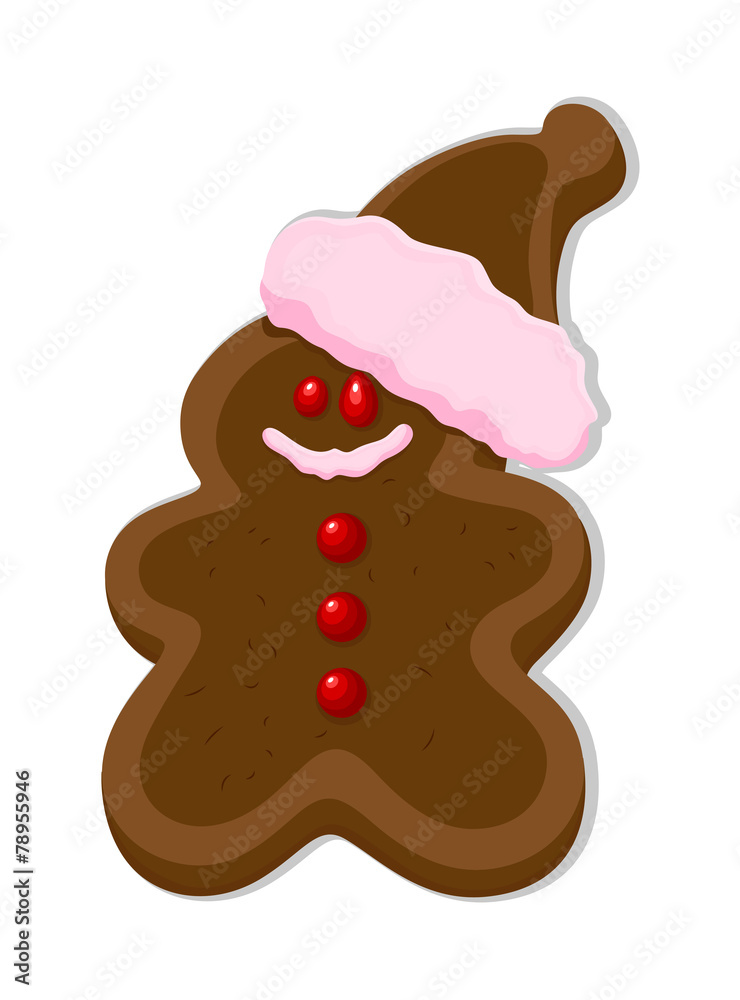 Chocolaty Cartoon Gingerbreadman Cake with Cap Chocolaty Cartoon Gingerbreadman Cake with Cap