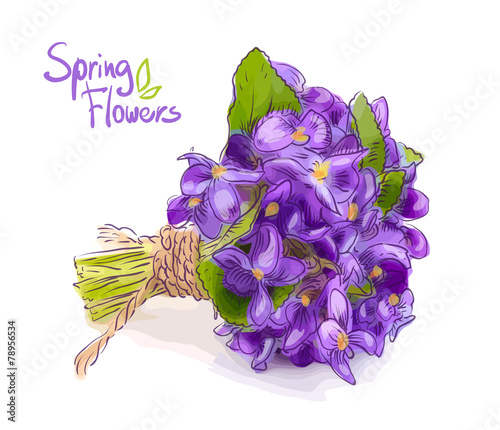 Small bouquet with meadow violets.