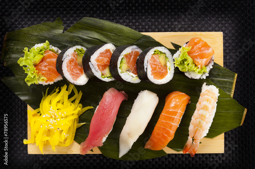 The composition of nigiri sushi photo