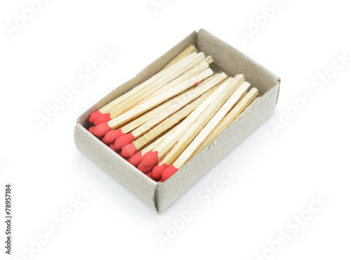 Open Box of Matches With Copy Space Isolated on White Background