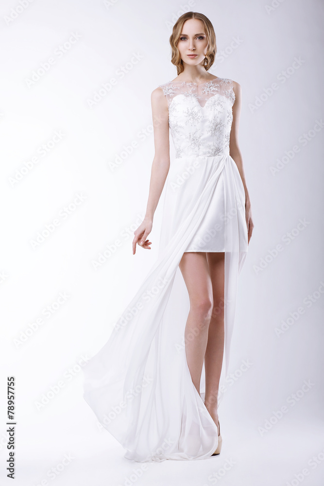 Romantic Bride in Festive Bridal Dress Romantic Bride in Festive Bridal Dress