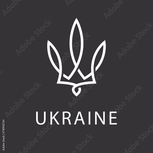Emblem of Ukraine, floral logo monogram