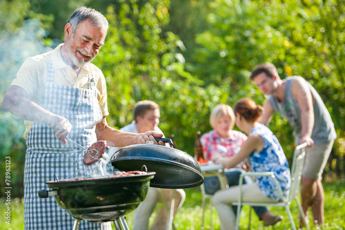 Family having a barbecue party