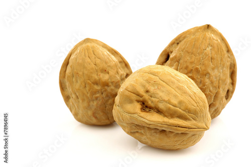 walnuts on a white background