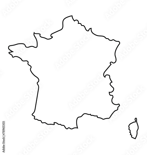 black and white abstract map of France photo