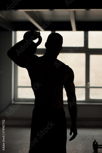 crossfit - kettlebell training backlit