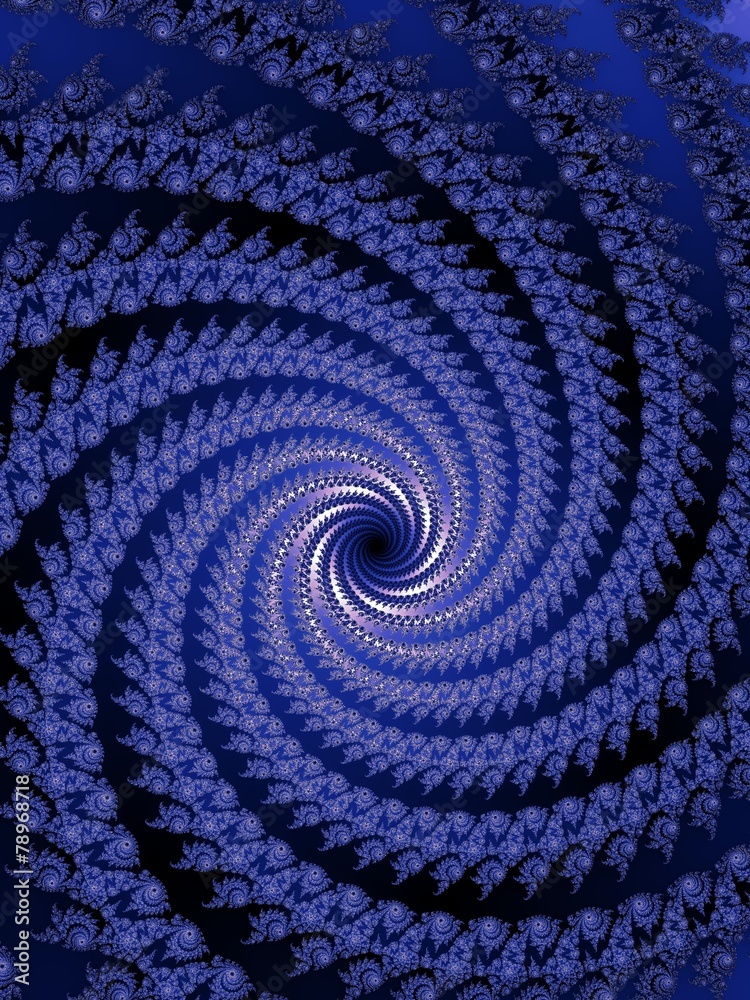 Fototapeta premium Decorative fractal spiral in a dark - blue colors