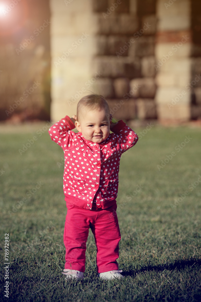 baby on the grass baby on the grass