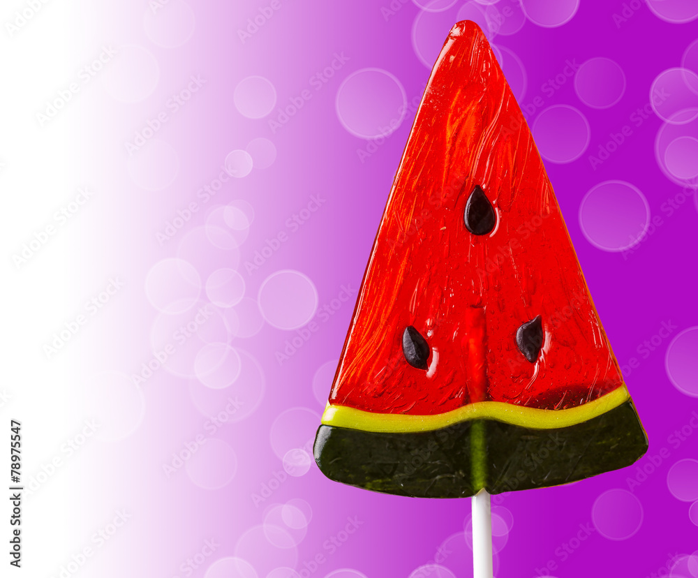 lollipop in the form of a watermelon lollipop in the form of a watermelon