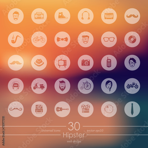 Set of hipster icons