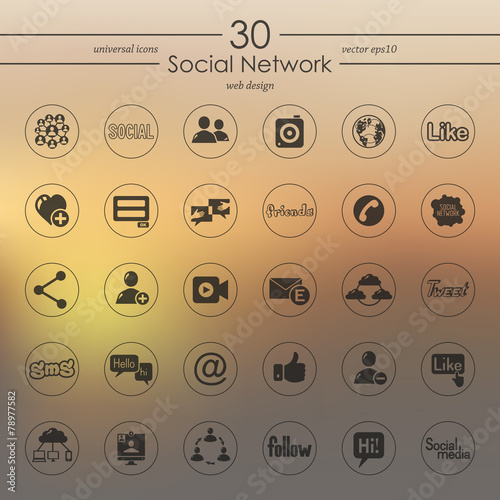 Set of social network icons