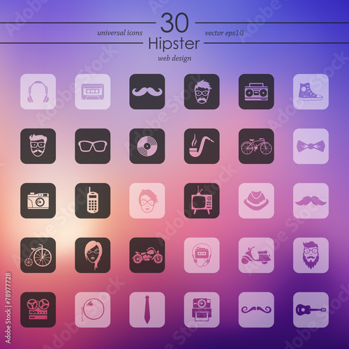 Set of hipster icons
