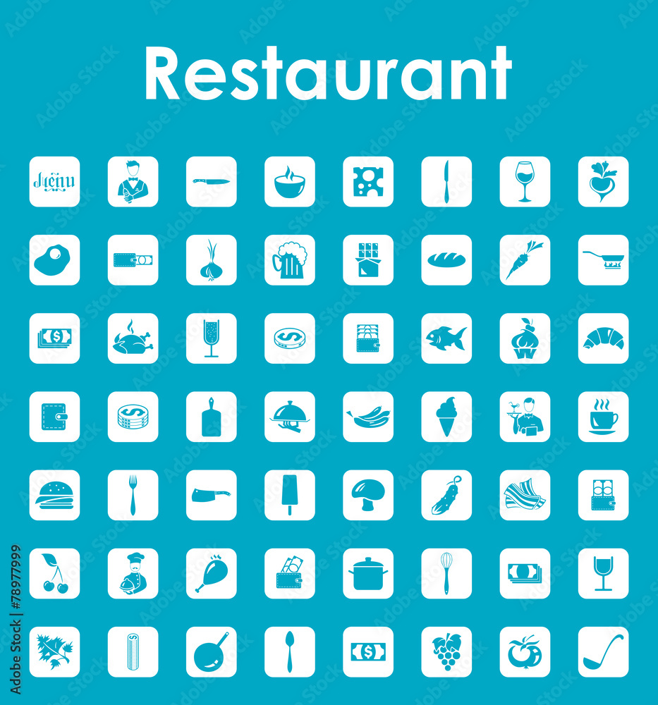 Set of restaurant simple icons Set of restaurant simple icons