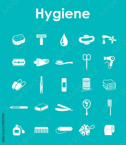 Set of hygiene simple icons