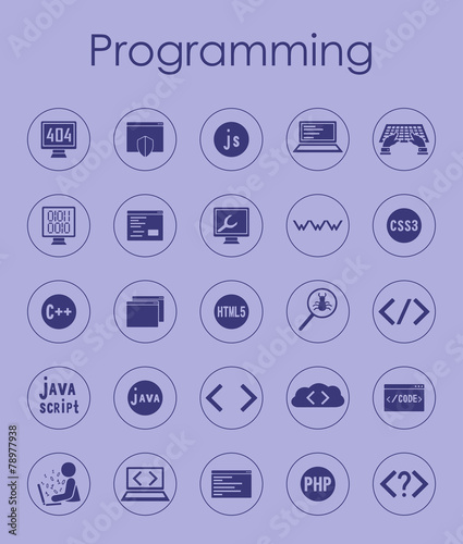 Set of programming simple icons