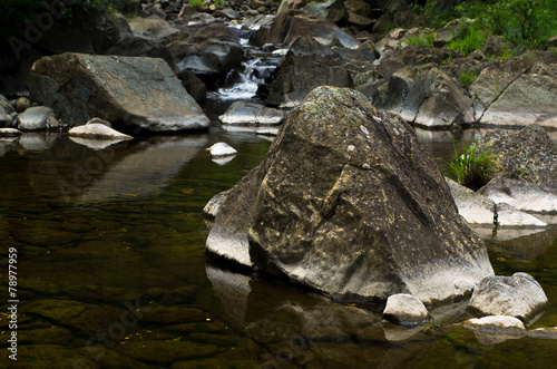 Detail of rocks in water at Black river gorge