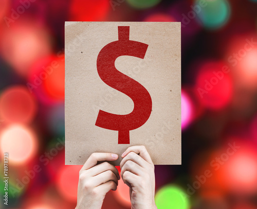 Money Symbol card with colorful background