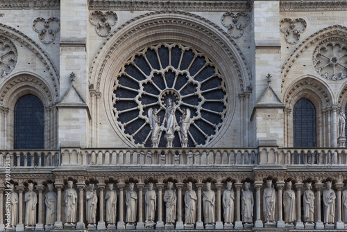 facade of the cathedral Notre Dame de Paris