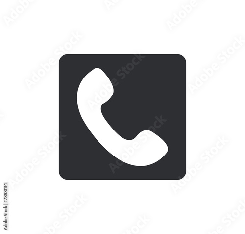 phone icon Rounded squares button, on white background