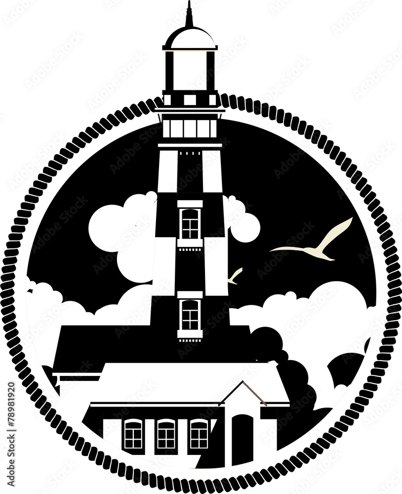 Naklejka premium lighthouse emblem