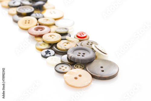 buttons on white