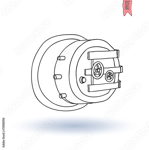 Safe icon,hand drawn vector illustration