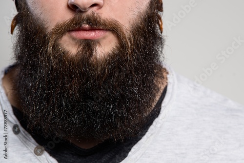 Canvas-taulu Close up of long beard and mustache man