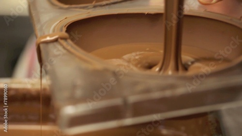 hands pastry chef working chocolate Easter eggs