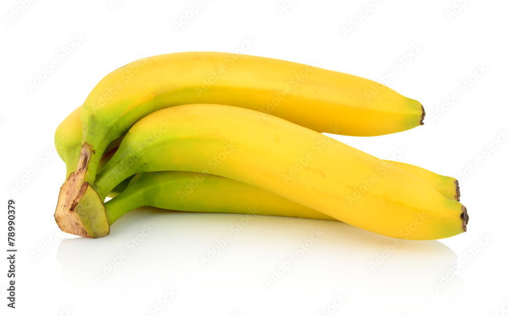 Bunch of bananas on white background