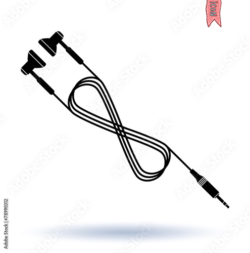 Headphone, hand drawn illustration.