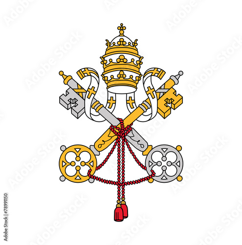 symbol of Vatican city, vector illustration