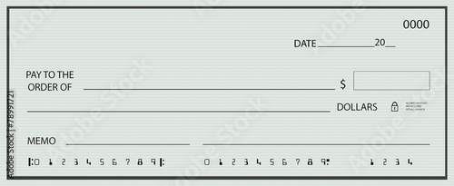 Blank cheque photo