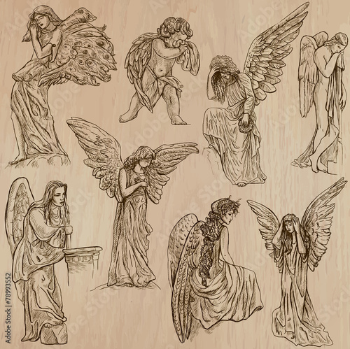 Angels - hand drawn vector pack photo