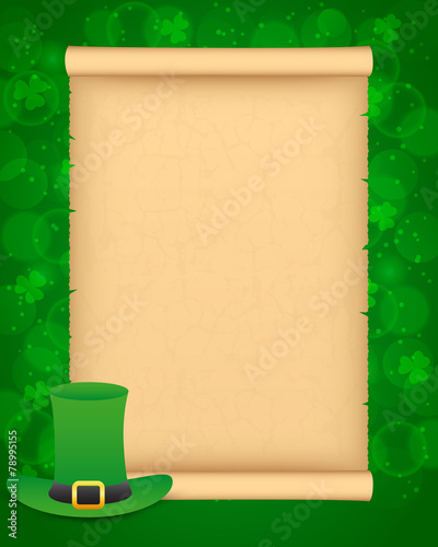St Patrick's day background with parchment