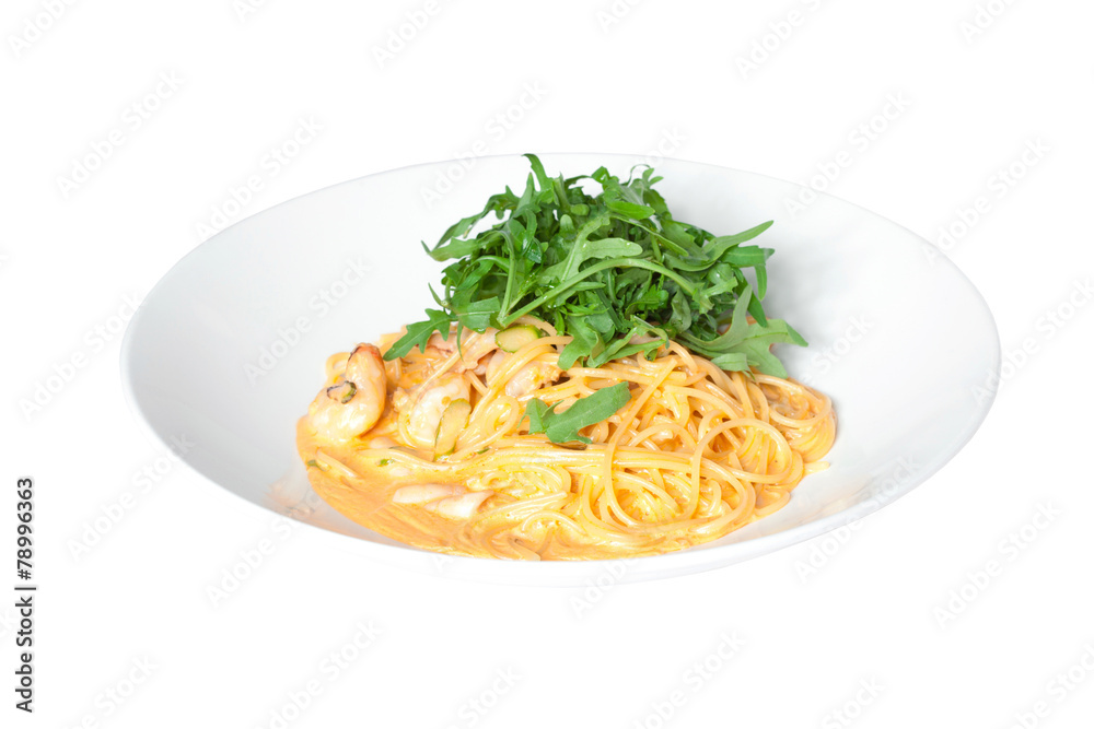 pasta on a white plate