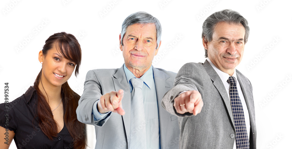 A group of business people. Isolated A group of business people. Isolated